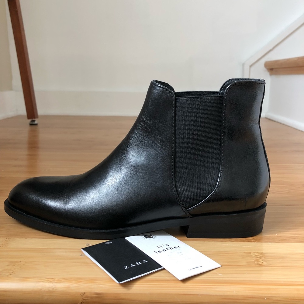 Zara Leather Chelsea Boots